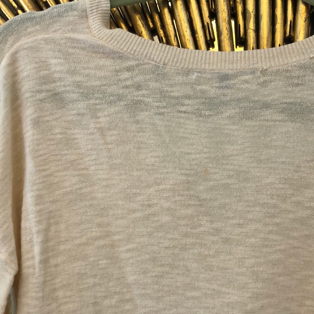 Vince Cotton Cream V Neck Long Sleeve - Picture 6 of 7